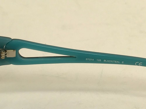 Pearle Vision Sunglasses-Rims Eyewear R37014 Black / Aqua Teal Plastic Frame - Picture 8 of 9