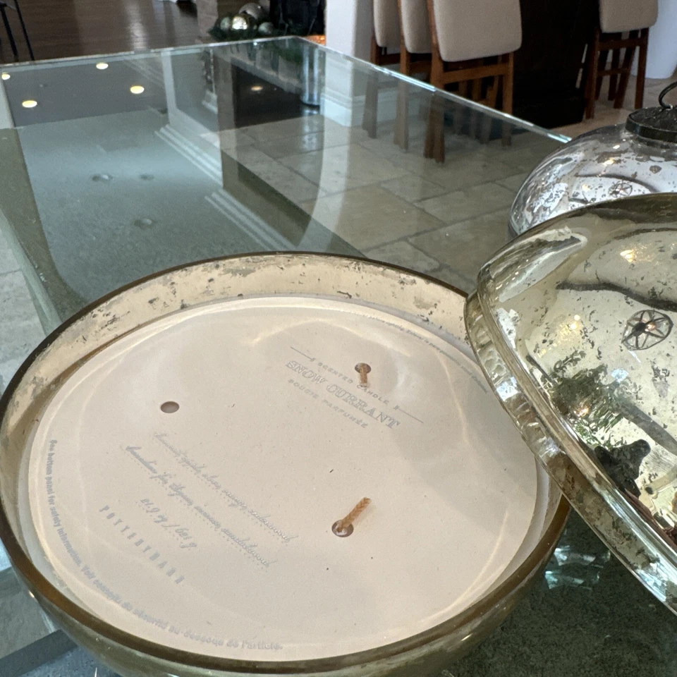 Olla de vela grande mediana adorno de granero de cerámica plata oro decoración de Navidad Foto 4 de 4