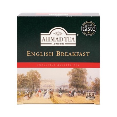 Ahmad Tea Black Tea, English Breakfast Teabags, 100 ct - Caffeinated and Sugar-F