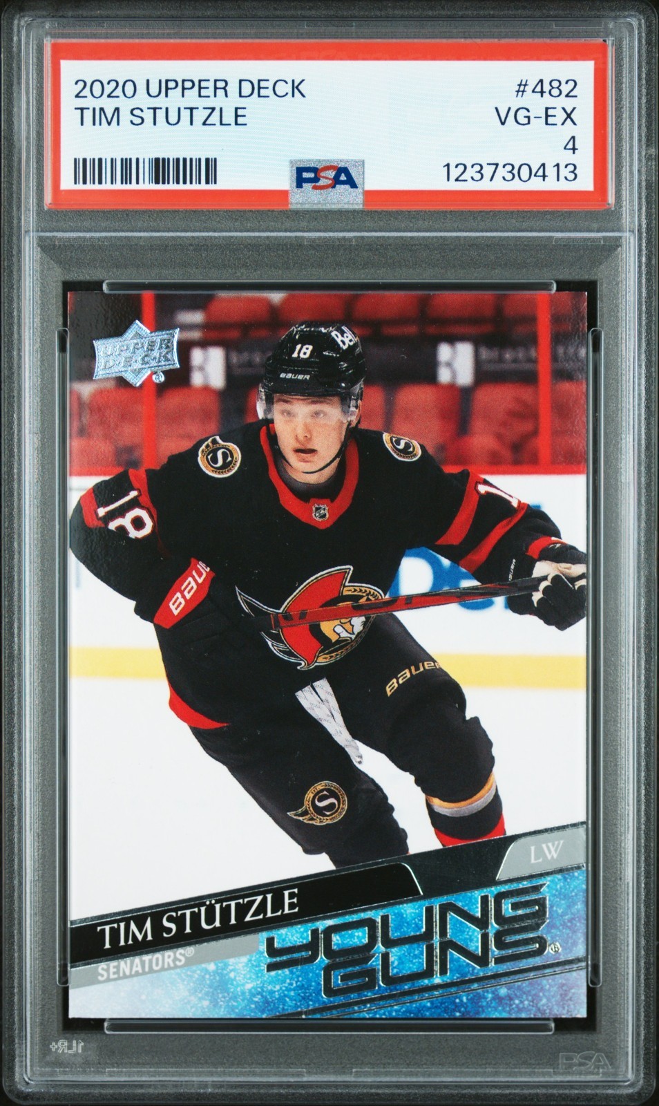 2020-21 Upper Deck #482 Tim Stutzle Young Guns Rookie RC PSA 4 VG-EX