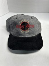 Vintage 90's Walt Disney Mickey Mouse Wool Gray Snapback Hat Cap Made in USA B1