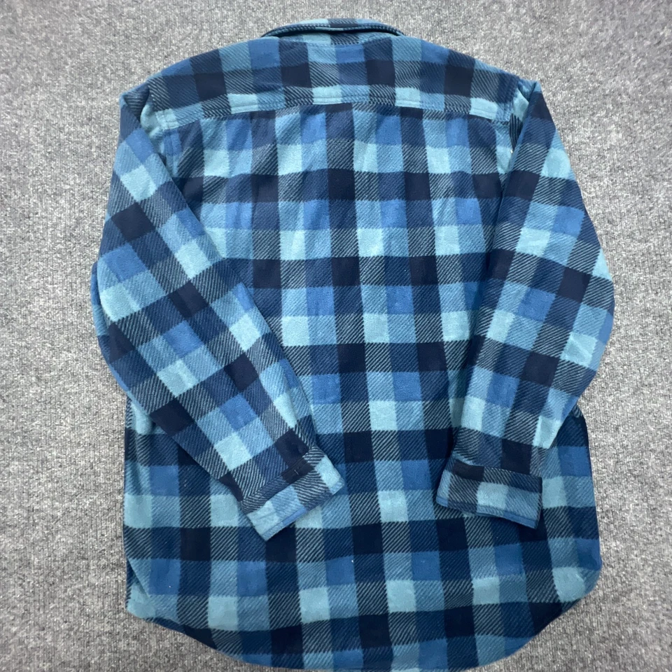 NWT OUTDOOR LIFE Polar Fleece Shirt Jacket Shacket Mens 2XL XXL Blue Plaid NEW - Image 3 of 4