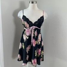 Vintage Oscar De La Renta Womens Large Satin Slip Dress Y2K Lingerie Nightgown