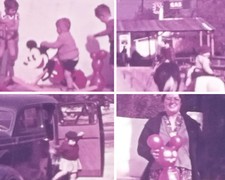 1930s Kids Playing With Mickey Mouse Toys Ride Horses CA 8mm Film Home Movie