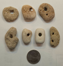GENUINE SURF TUMBLED STONES w/ NATURAL PERFORATIONS JEWELRY GRADE / PUERTO RICO