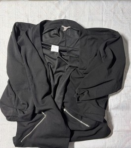 Women Maurices 4XXXXL Blazer Jacket Black Zipper Pockets C90