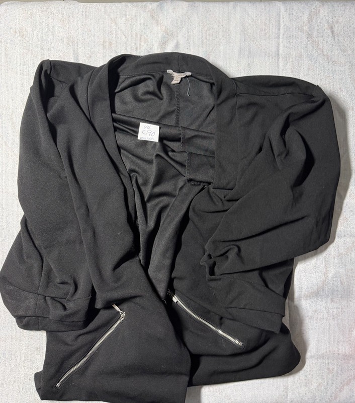 Women Maurices 4XXXXL Blazer Jacket Black Zipper Pockets C90