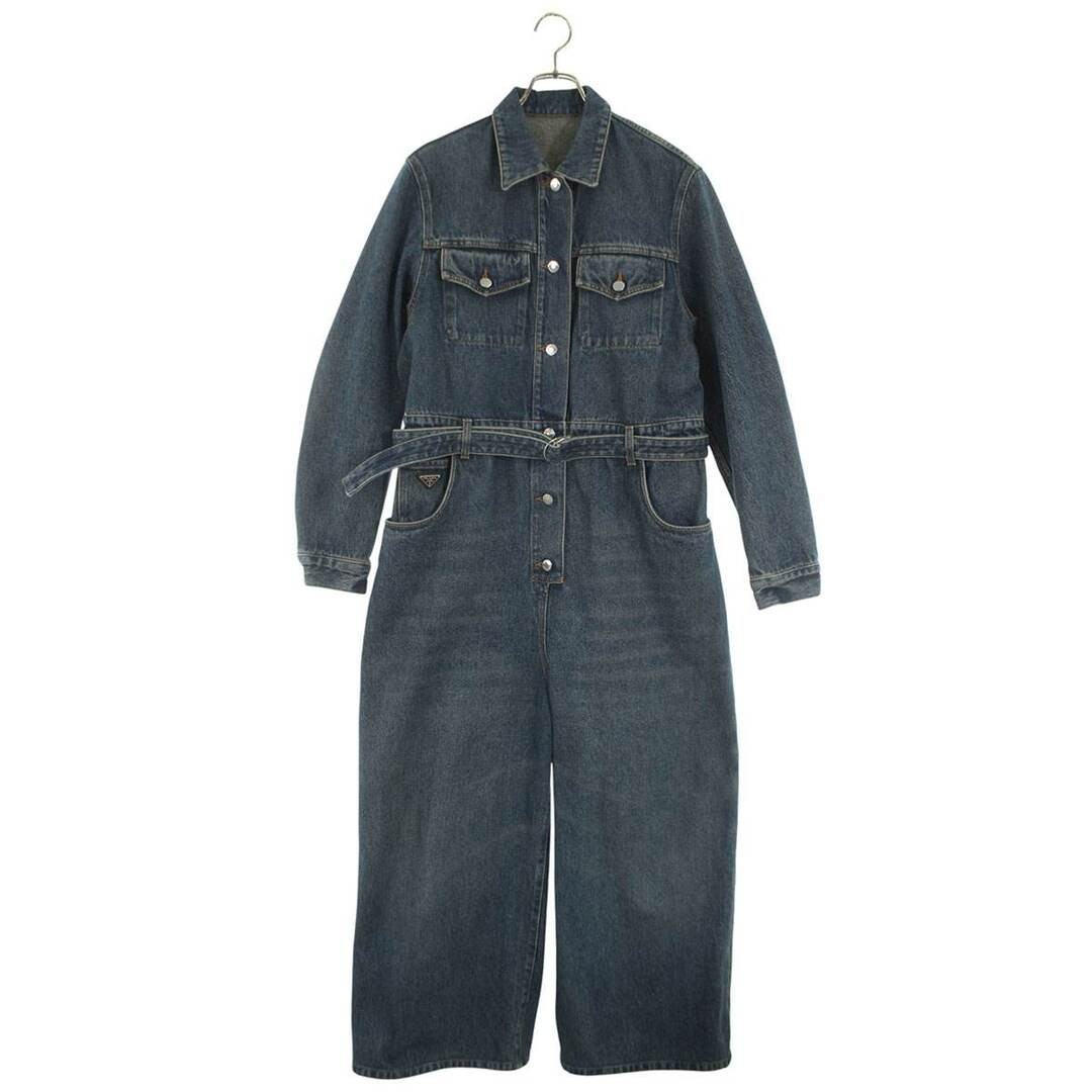 Prada GFZ017 Triangle Plateed Washed Denim Jumpsuit Women's 42 Used 10591a39c53b thumbnail 2