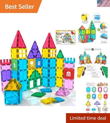 Magnetic Tiles Kids Magnetic Blocks 60PCS Building Sets 3D Magnet Toys Presch...