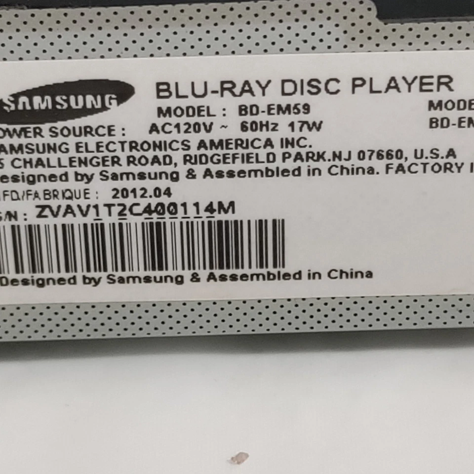 Samsung BD-EM59 Wi-Fi 3D Blu-ray Player with Remote Control Tested - Image 3 of 3
