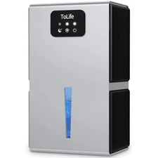 ToLife Dehumidifiers Bedroom, 95 OZ Auto Shut Off, 7 Colors LED TZ-C4S - Silver