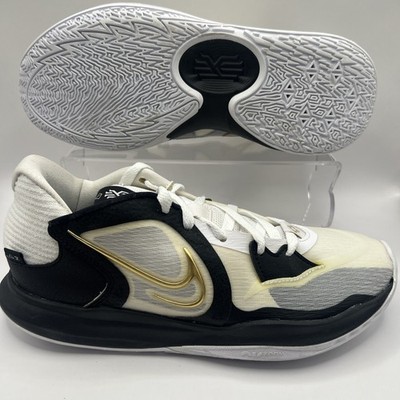 Nike Kyrie Low 5 Mens 8 Womens 9.5 Black White Metallic Gold White DJ6012-101