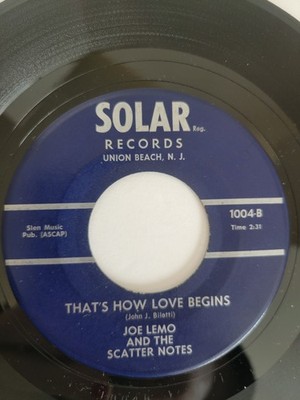 Joe Lemo & The Scatter Notes - The Whispering Palms / That's How Love Begins 45