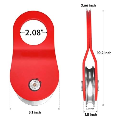 10T Heavy Duty Recovery Winch Snatch Block, 22000lb Capacity,Towing 10TRED - Picture 5 of 7