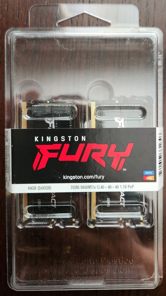 KINGSTON FURY impact DDR5 32×2枚=64GB 使用少 KINGSTON FURY IMPACT 64GB (2 x 32GB) DDR5 CL40 5600MHZ RAM