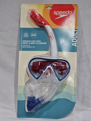 Speedo Adult Mask Snorkel Set - Red/White/Blue   