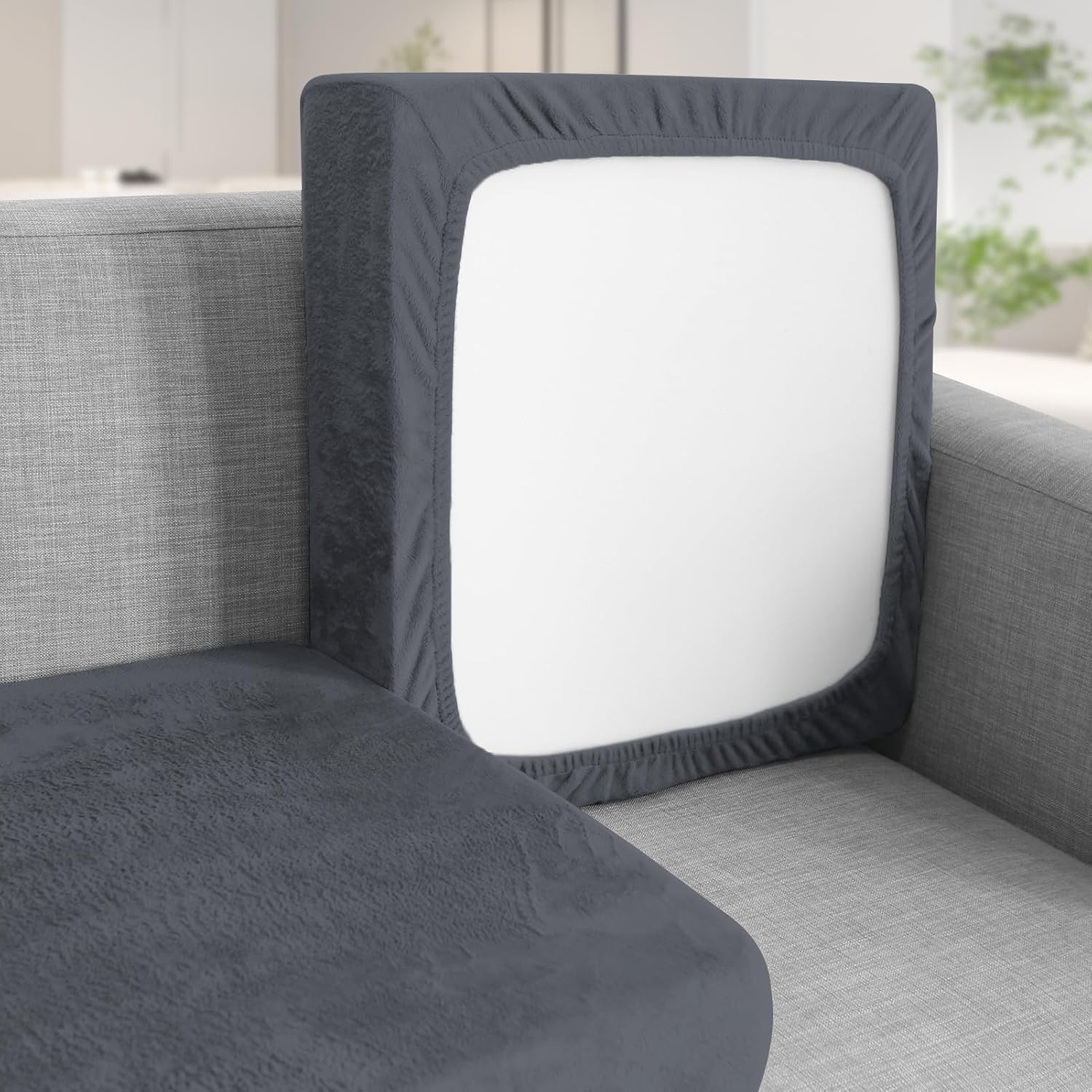 Teynewer Sofa Seat Cushion Cover Sofa Cushion Slipcovers Stretch Velvet New