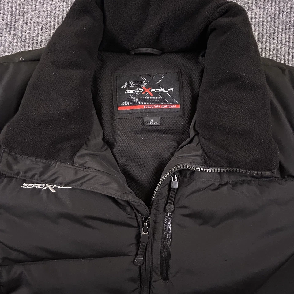 Abrigo acolchado ZeroXposur para hombre XL negro cremallera completa con bolsillos interiores chaqueta para nieve Foto 4 de 4