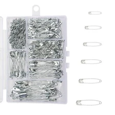 300Pcs Safety Pins Assorted 6 Size For Sewing Crafting Tailoring Clothing DIY