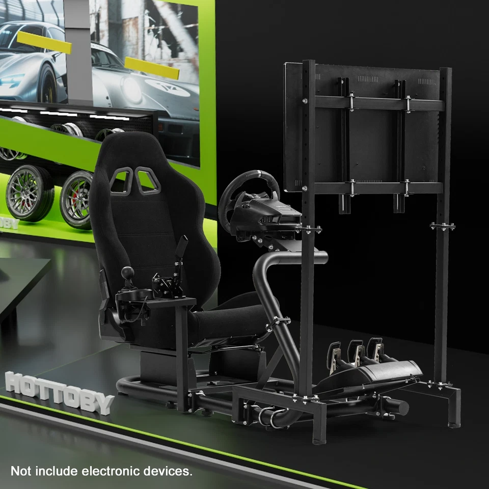 Hottoby Racing Simulator Cockpit with Monitor Stand Seat Fit Logitech G923 GPRO
