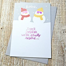 American Greetings Christmas Card For Brother Snowmen Shades Cool Humor Funny