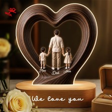 Custom Dad Gift, Personalized Dad And Kids Night Lightt,Name Family Keepsake