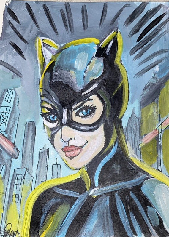 BATGIRL, 8x11”, Mixed Media On 130 Lb Paper, Original, Signed By Artist, COA.