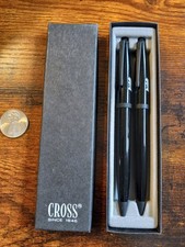 Cross Vintage Black Pen  Pencil Writing Set in Original Box, Plastic