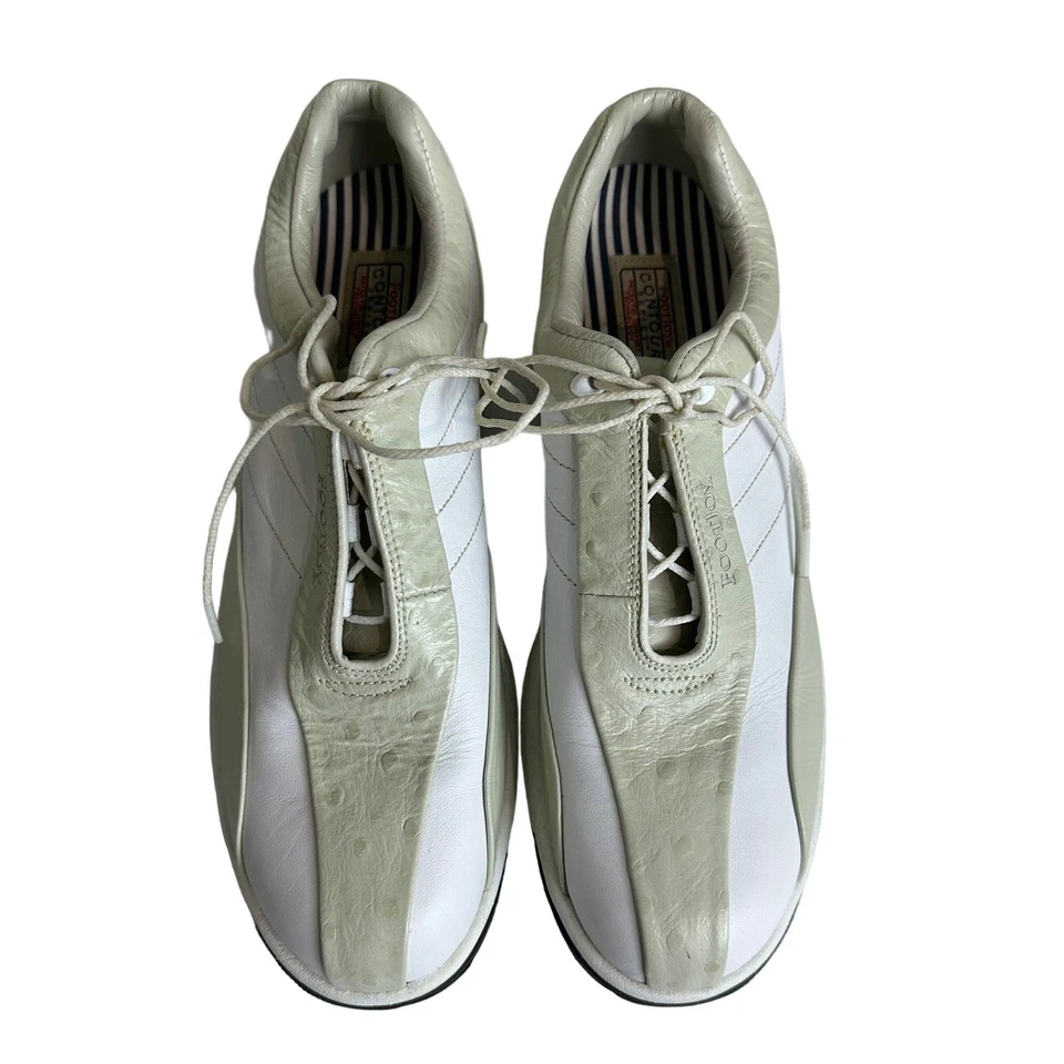 Zapatos de golf FootJoy para mujer talla 9,5 beige blanco con estuche - Nuevos Foto 2 de 4