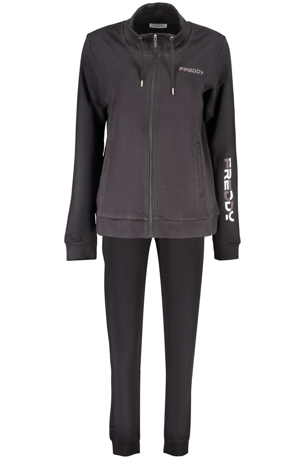 Freddy Donna Nero Donne, Felpa + Maglione, Felpa Da Nera Con Zip, (Xl) - Immagine 2