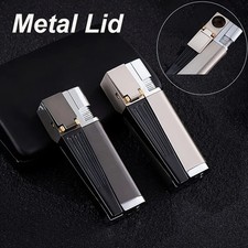 Portachiavi accendino torcia olio mola fiamma aperta blu metallo sigari regali