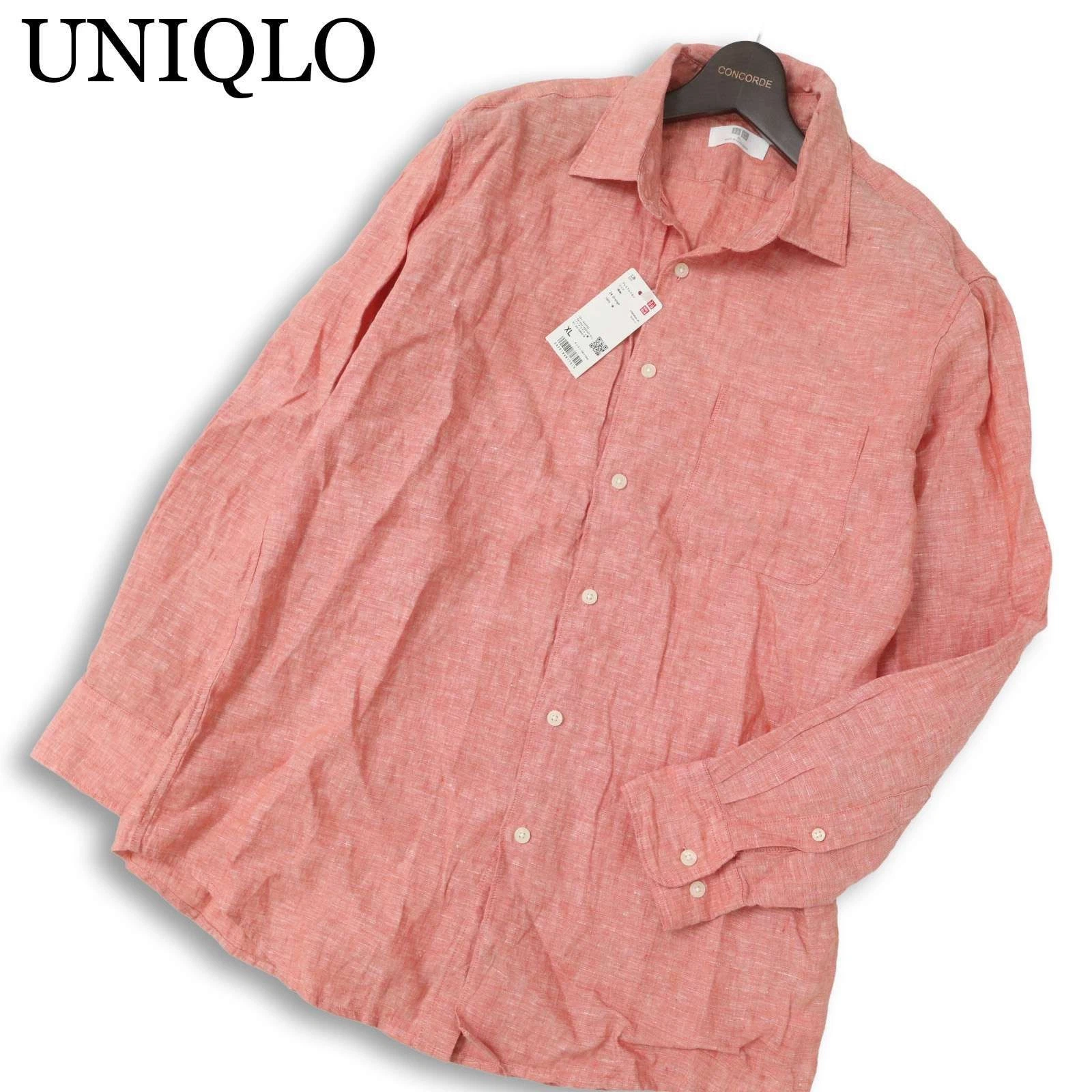 UNIQLO Hemp Linen Long Sleeve Shirt Men XL Spring Summer New