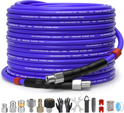 #ad 50FT Sewer Jetter Kit for Pressure Washer 1 4quot;NPT Drain Cleaner Hose 5800PSI Cor $60.35