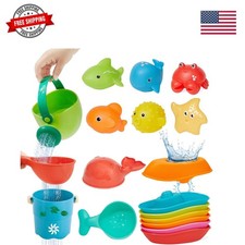 Baby Bath Toys for Kids Ages 1-3, 16PCS  Easy Clean Mold Free Bath Toys Todd...