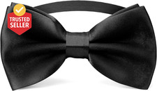 Black Bow Ties for Men - Tuxedo Black Bow Tie Clip On