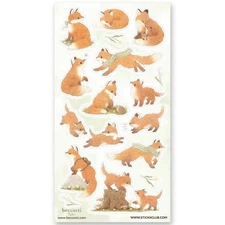Lovely Little Foxes Stickers - 1 Winter Sticker Sheet Sheet - New in Packaging