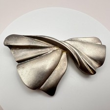 Vintage 80s Gold Tone Textured Butterfly Modern Statement Brooch Pin Jewelry