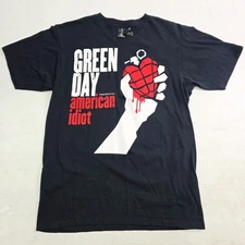 Green Day American Idiot Hand Grenade T-Shirt Black Punk Rock Men's Sz M EUC