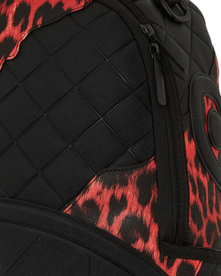 Sprayground Red Leopard Puffer Backpack?New Black Bookbag  display picture 2