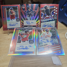 USA Baseball Stars & Stripes 5 Card Auto #d Lot Diaz Lappe House Davis Handley