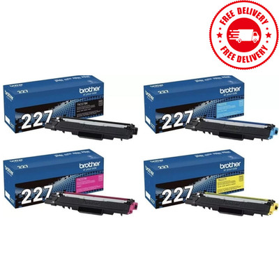 Brother TN227 High Yield Toner 4-Pack CMYK Genuine OEM MFC-L3770CDW HL-L3270CDW