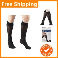 Sheer Compression Stockings for Women - 20 Denier Knee High, Black