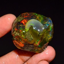 Ethiopian Opal Rough Gemstone Welo Fire Opal Loose Gemstone Raw 32X29X22mm 104Ct