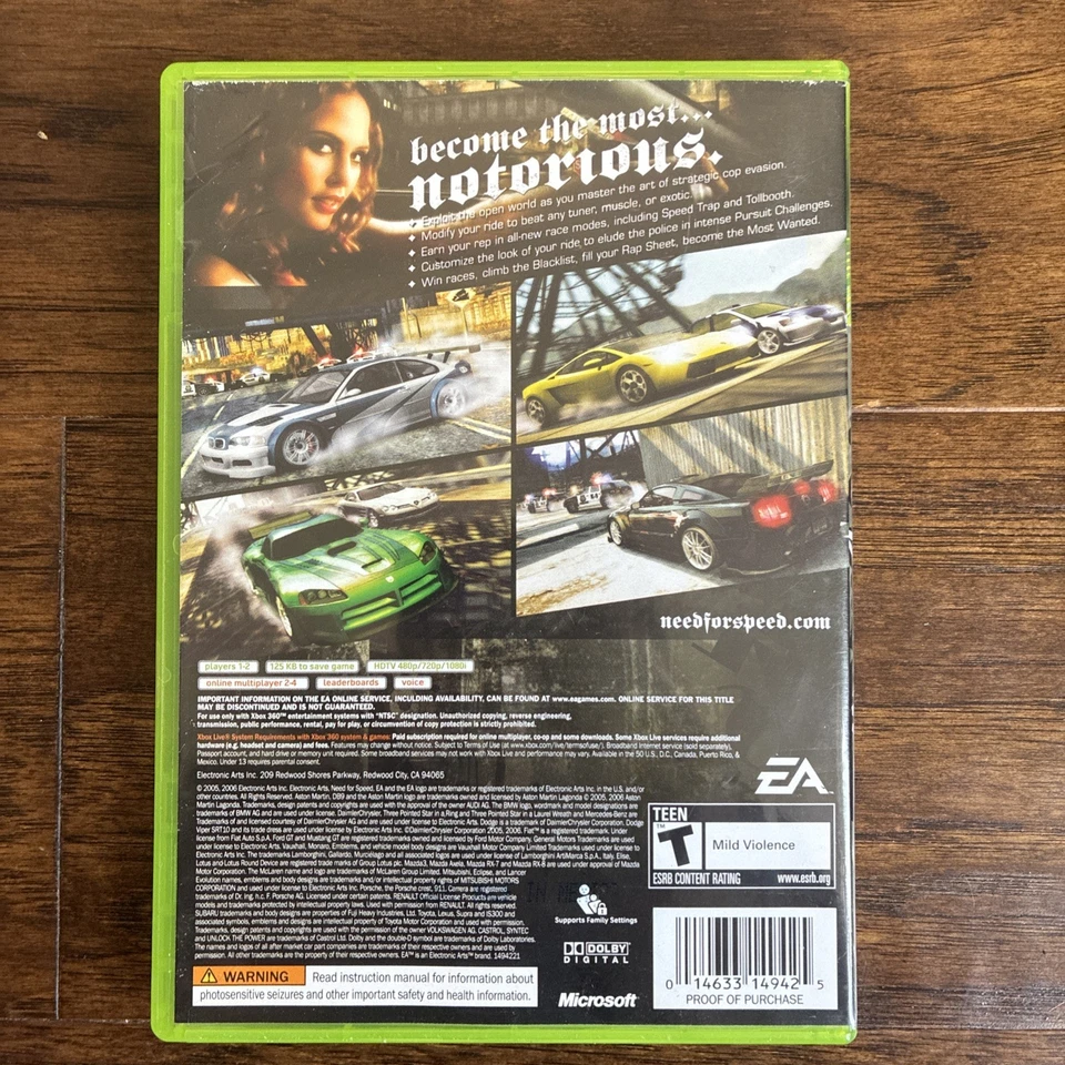 Need for Speed: Most Wanted (Xbox 360, 2005) [Platinum Hits] SOLO ESTUCHE/MANUAL Foto 2 de 4