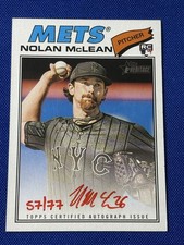 2026 Topps Heritage Nolan McLean RC REAL ONE RED AUTOGRAPH 57/77 ROA-NMC Mets