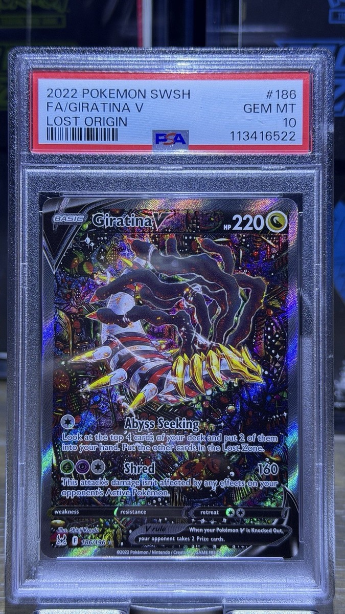Girantina V Alt Art PSA 10 Lost Origin 186 Pokemon Clean Centering