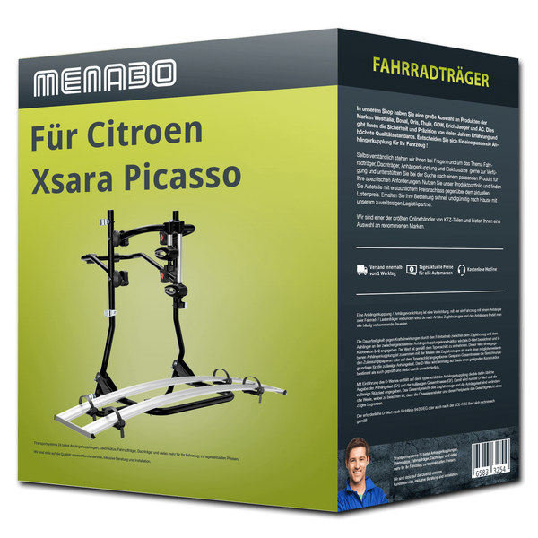 Menabo FahrradträGer Cobra Schwarz/Silber FüR Citroen Xsara Picasso Typ N68 NEU-image