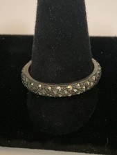 Vintage 925 Sterling Silver Marcasite Ladies Band Ring Size 9.75