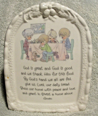 Precious Moments We Gather Together To Ask the Lord's Blessing Prayer Plaque EC