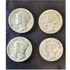 8 Mercury Dimes Silver 10C 1936-1944 Denver San Francisco Philadelphia